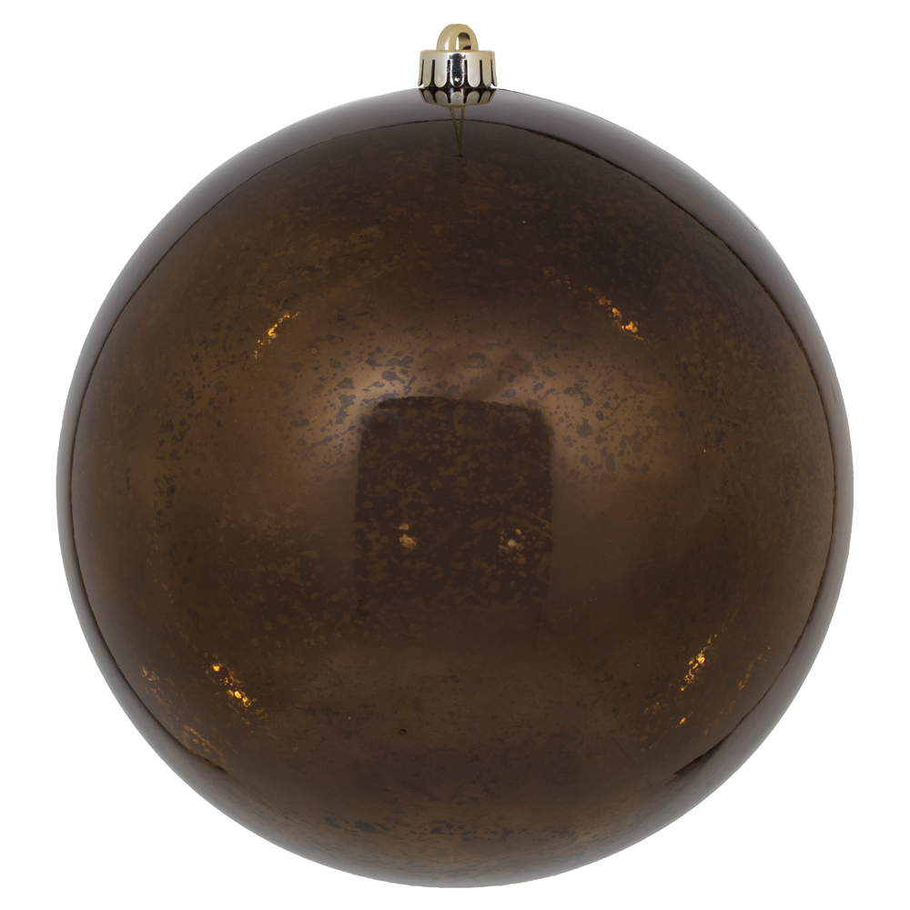 10 Inch Chocolate Shiny Mercury Christmas Ball Ornament Shatterproof