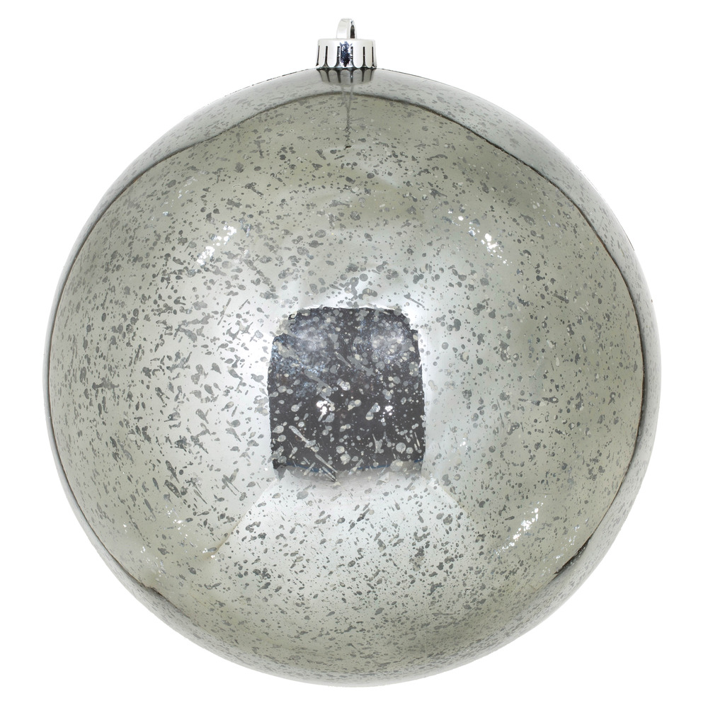 Christmastopia.com 10 Inch Pewter Shiny Mercury Christmas Ball Ornament Shatterproof