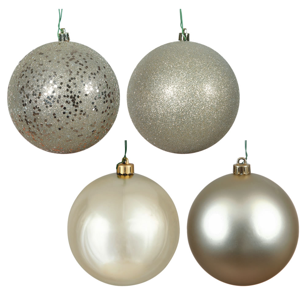 Christmastopia.com 8 Inch Champagne Round Christmas Ball Ornament Shatterproof Assorted Finishes