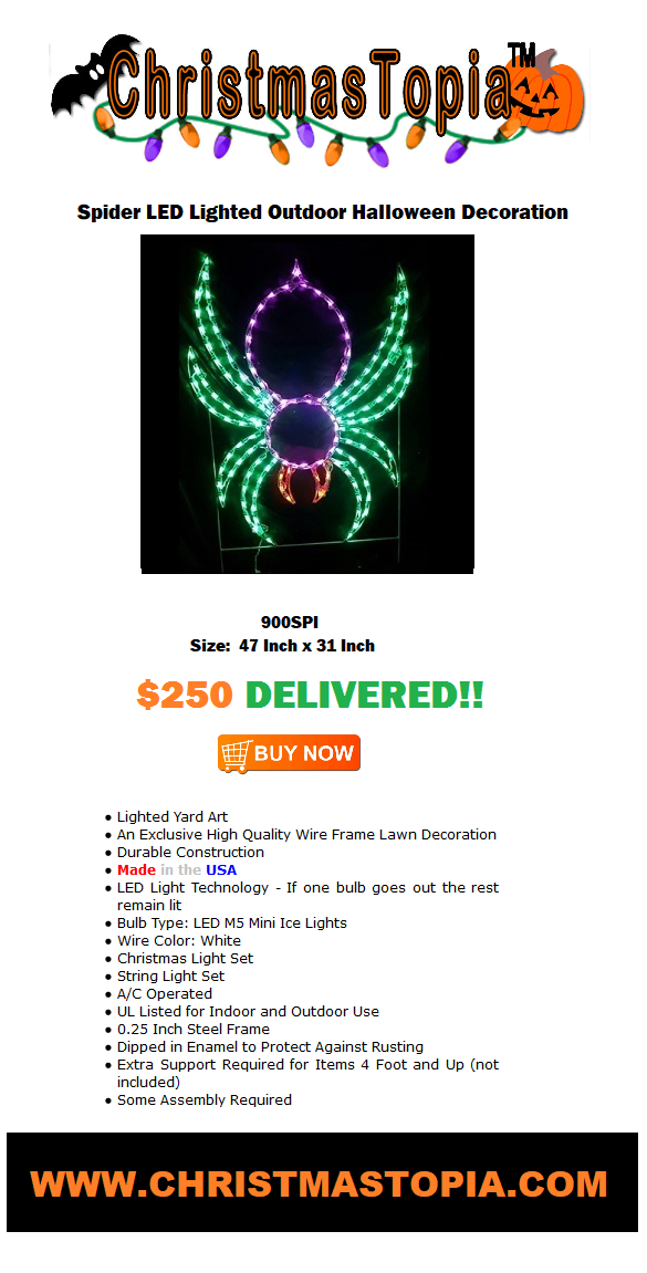 Jumbo Spooky Spider Lighted Halloween Decoration Will Scare Your Pants Off