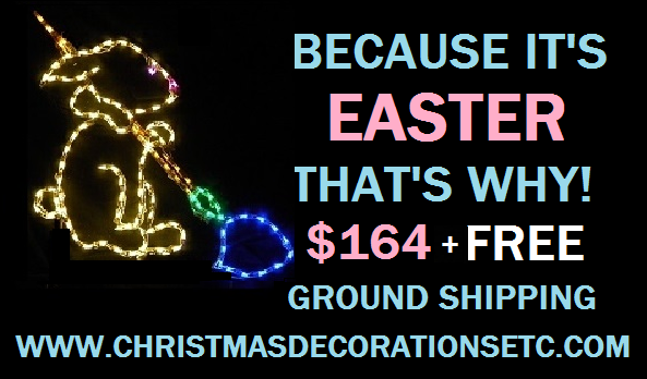  Easter Bunny with Paint Brush LED Lighted Outdoor Easter Decoration